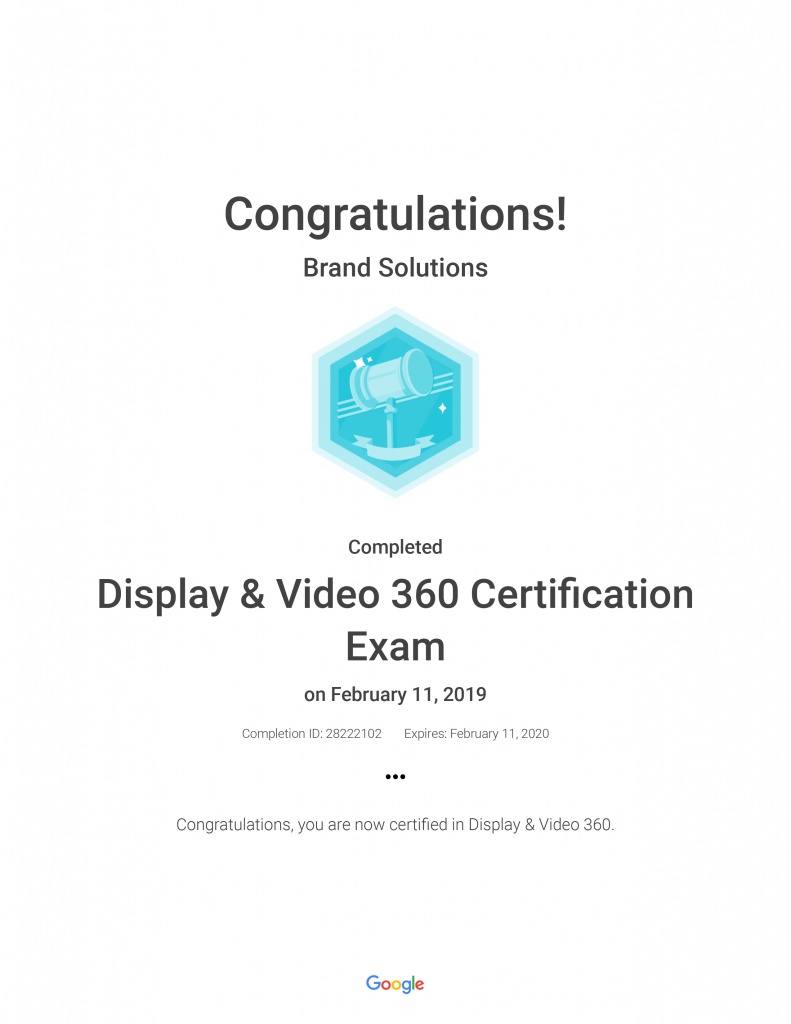 google display and video 360 certification